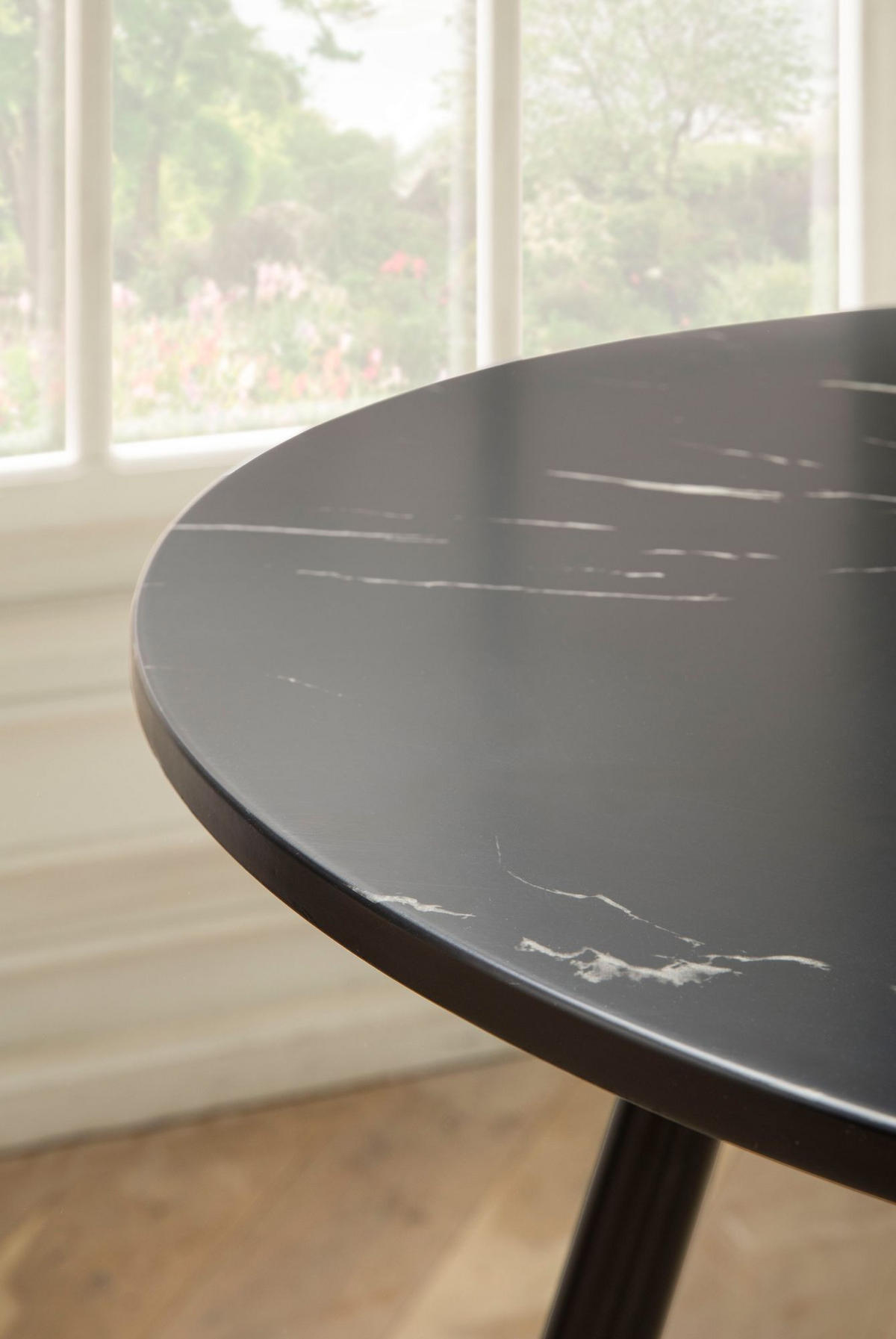 ESSTISCH Marmoroptik Metall Rund Modern, Schwarz 75x75x76 cm - Goldfarben/Schwarz, Holzwerkstoff/Metall (75/75/76cm) - KADIMA DESIGN