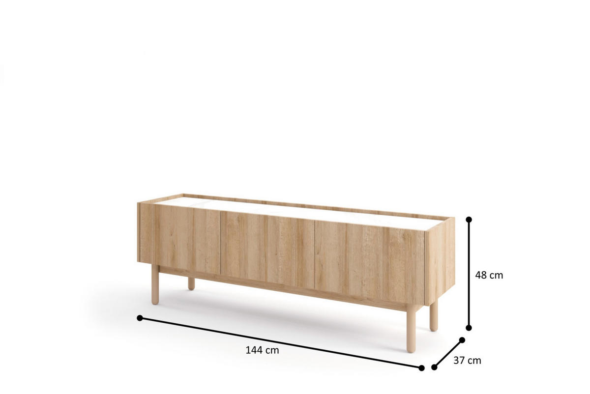 TV-ELEMENT RIVIERA 144 - Eichefarben, Holzwerkstoff (144/48/37cm) - Lookway