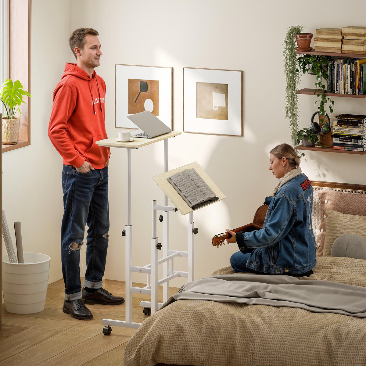 LAPTOPTISCH DE-14912 mit Höhenverstellung Natur - Naturfarben, Metall (60/60/120cm) - ComfortXL