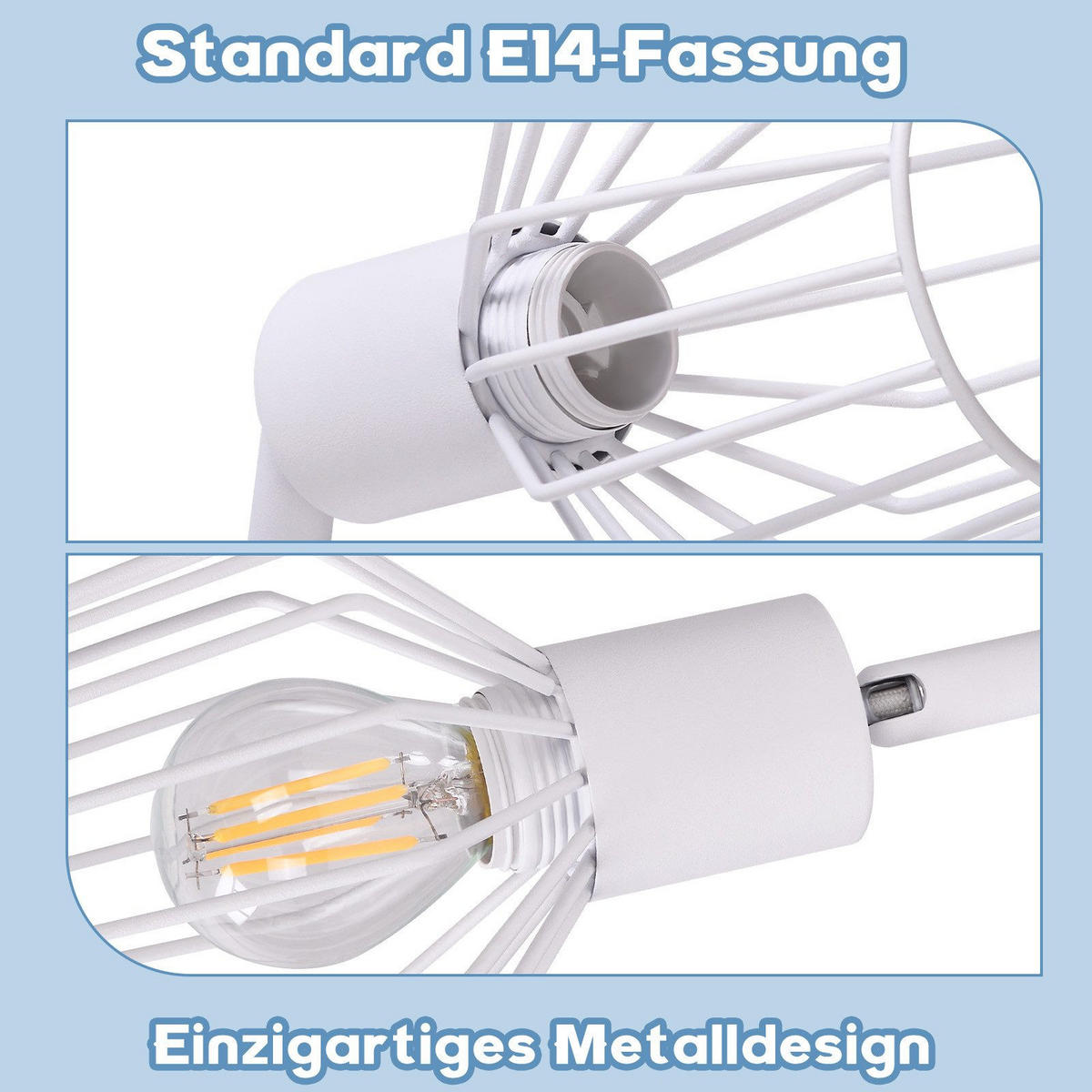 STRAHLER Franziska 3-flammig 46/10/10 cm - Weiß, Metall (46/10/10cm) - Nettlife