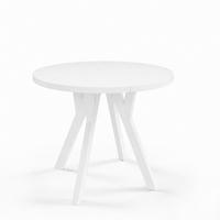 ESSTISCH ausziehbar rund ATO, 90-190 cm, Weiß, weiße Holzbeine - Weiß, Holzwerkstoff/Buchenholz (90/90/77cm) - VENASI MÖBEL