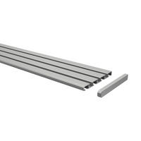 GARDINENSCHIENE Slimline 100 cm, 3-/4-läufig Silbergrau - Silberfarben/Alufarben, Metall (8.6/1.1/100cm) - INTERDECO