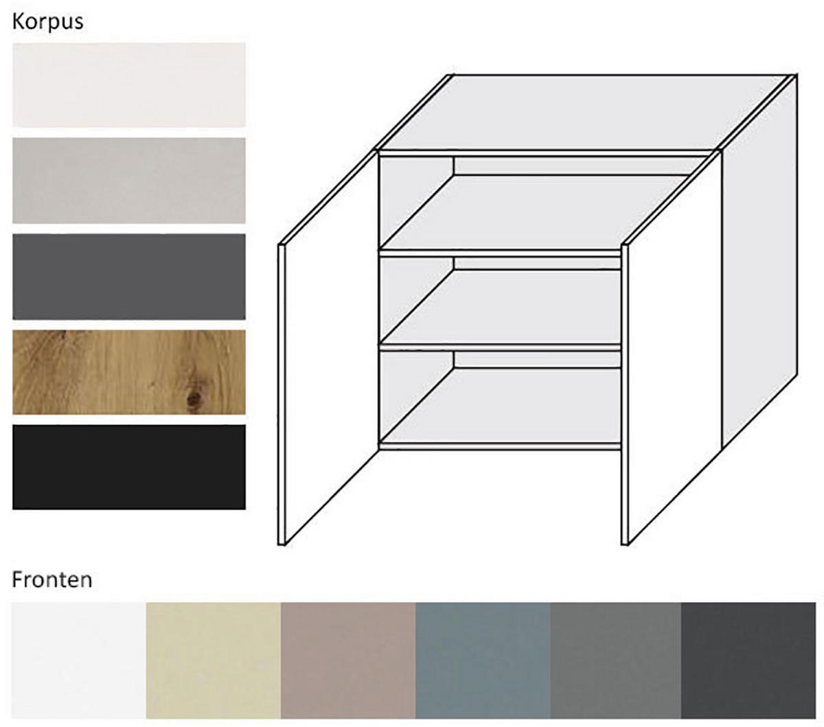 KÜCHENHÄNGESCHRANK Kvantum W3/90 Graphit Matt / Weiß Matt 90 / 32,5 / 72cm - Graphitfarben/Weiß, Holz/Holzwerkstoff (90/72/32.5cm) - Feldmann-Wohnen
