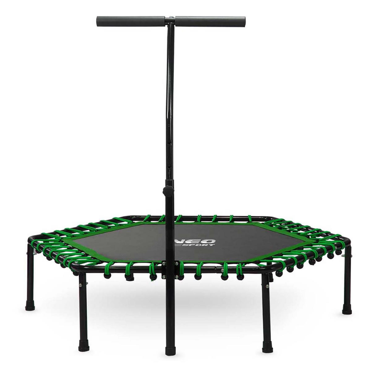 FITNESS-TRAMPOLIN mit Haltegriff 127 cm – sechseckig, grün - Grün, Metall (127/127cm)