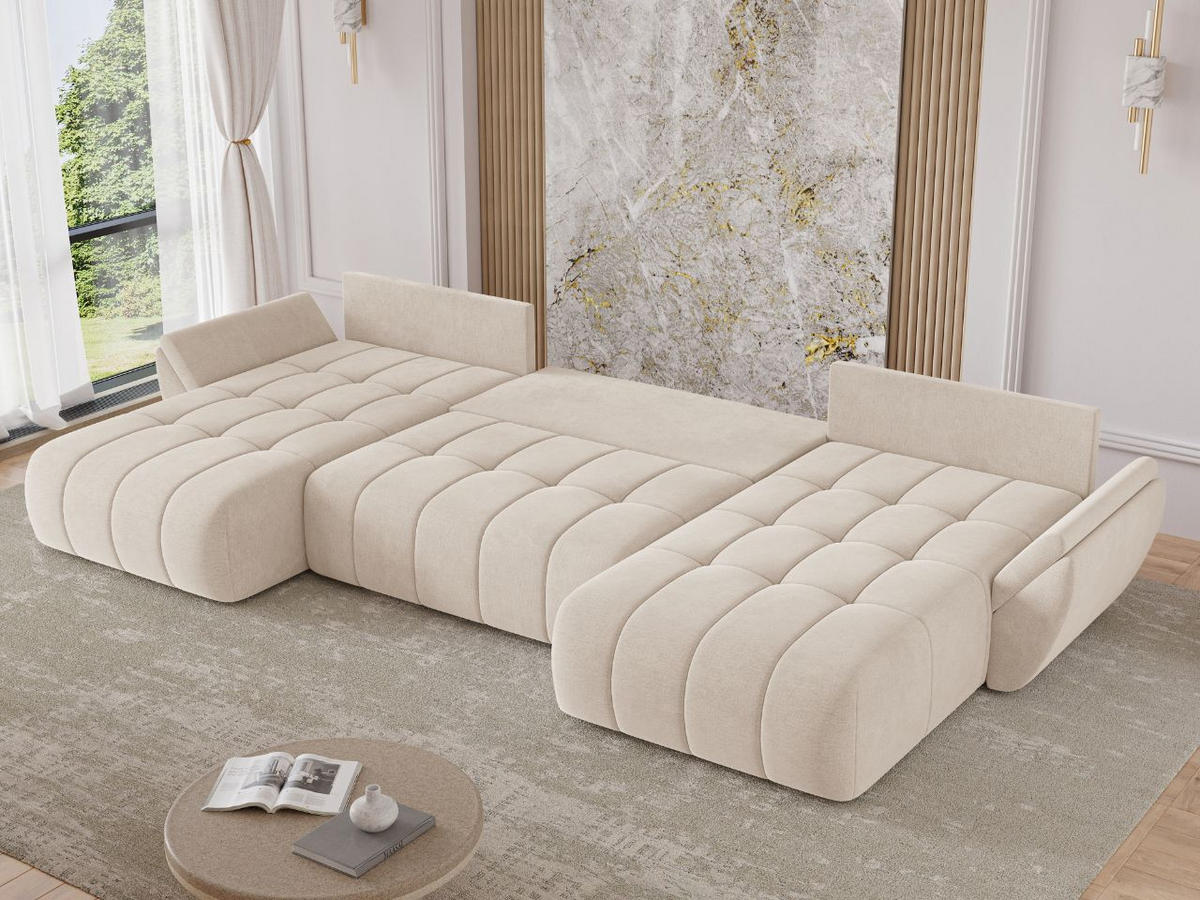 ECKSOFA Decor U Beige - Beige, Holz/Textil (382/192cm) - Graingold