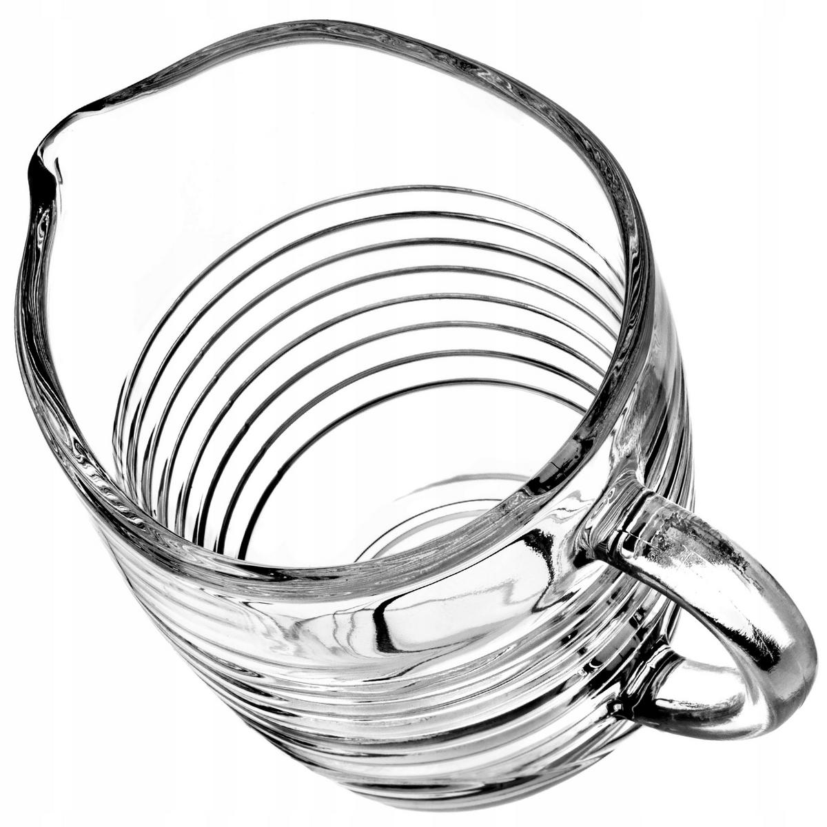 GLASKANNE für Milch, 200 ml, gestreift - Transparent, Glas (0.2L) - KADAX