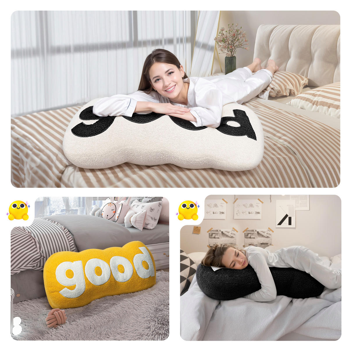 RÜCKENKISSEN Dekokissen GOOD - Gelb, Textil (24/95/45cm) - Vercart
