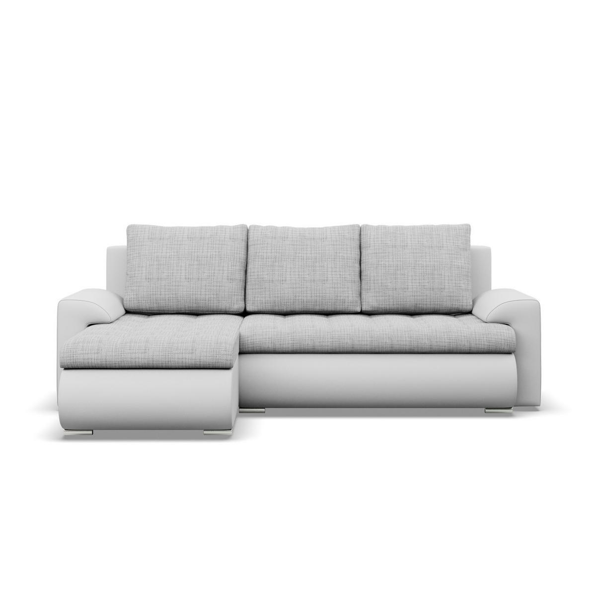 ECKSOFA LINKS MIT SCHLAFFUNKTION FORESTA, Grau + Grau - Hellgrau/Grau, Textil (230/159cm) - Mebligo