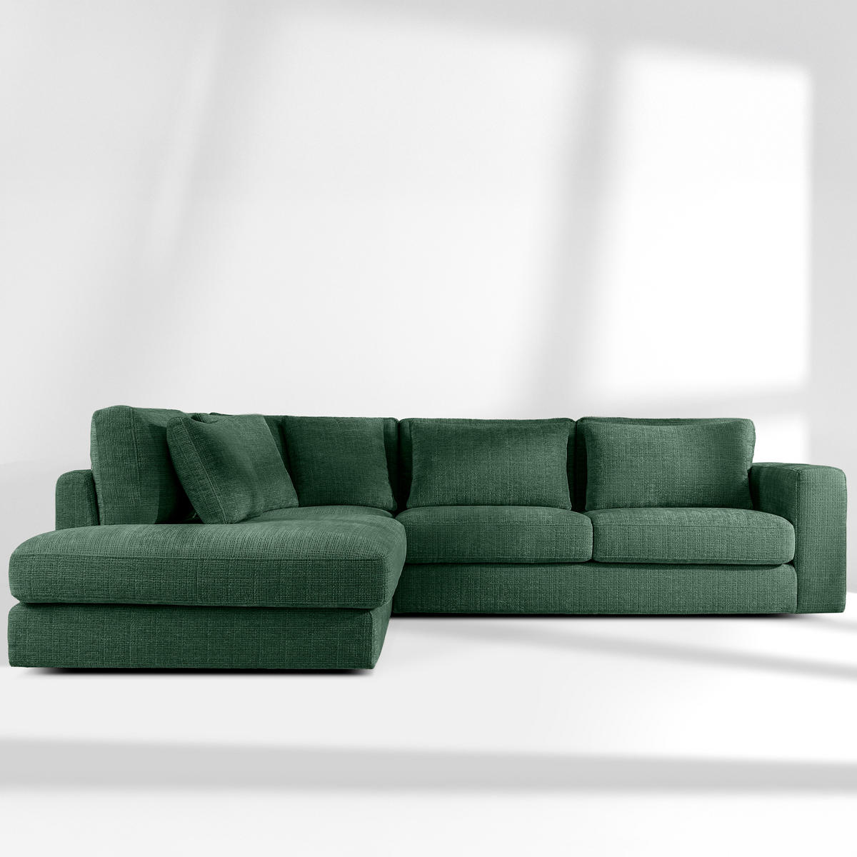 ECKSOFA links VERUS - Grün, Holz/Holzwerkstoff (297/248cm) - KONSIMO®