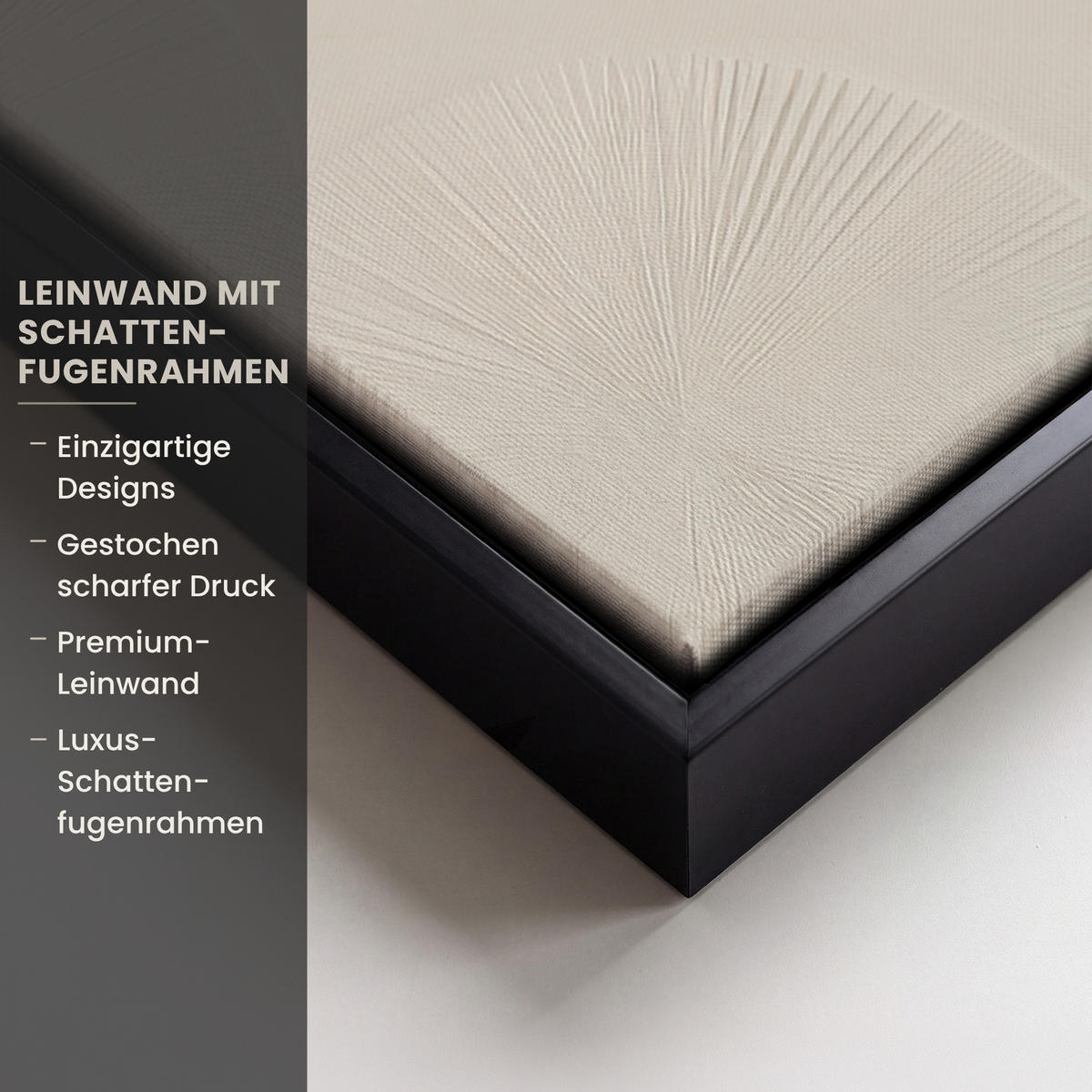LEINWAND Bilder mit Rahmen - Japandi - Beige - Modern - 70x50 - Ecru, Textil (70/50cm) - MuchoWow