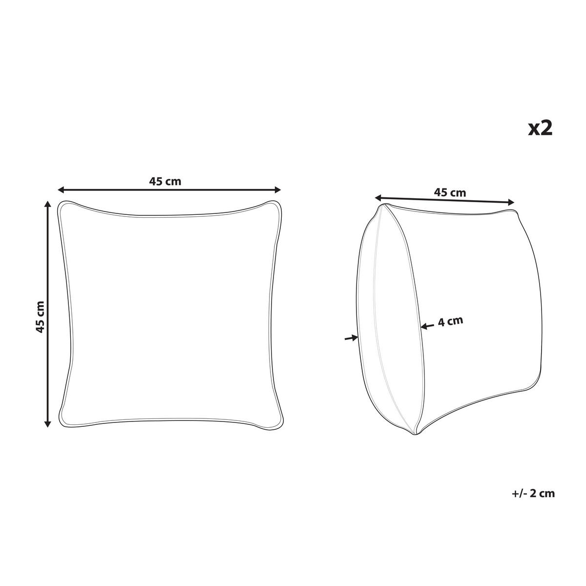 DEKOKISSEN 2er-Set Braun 45/45 cm Bakira - Braun, Kunststoff (45/45cm) - Beliani