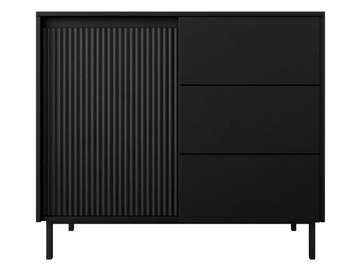 KOMBIKOMMODE Ozmi 1D3SZ - Schwarz, Holzwerkstoff/Metall (103/90/50cm) - MIRJAN24