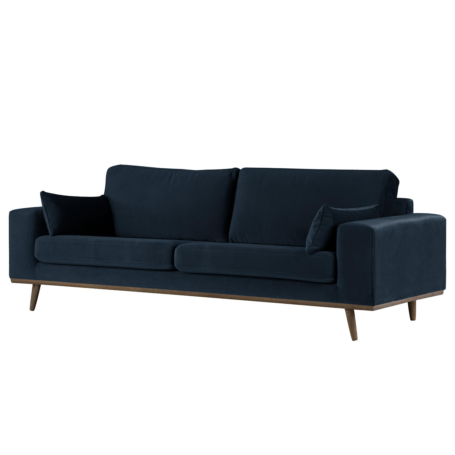 2-SITZER SOFA - Eichefarben/Dunkelblau, Eichenholz/Textil (197/81/88cm) - home24