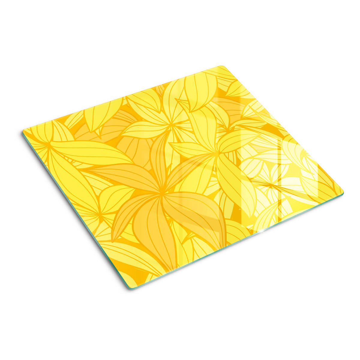 GLASPLATTE 60x52 cm Gelbe Blumen - Gelb, Glas (60/0.4/52cm) - TULUP