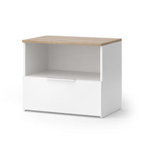 KOMMODE Wido Weiß/Sonoma 60 x 50 cm mit klappe - Weiß, Holzwerkstoff (60/50/40cm) - Vicco