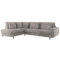 ROHOVÁ SEDAČKA CALENO L - Světle šedá Manšestr - Pravá Strana - černá/světle šedá, kov/textil (317/225cm) - MKS