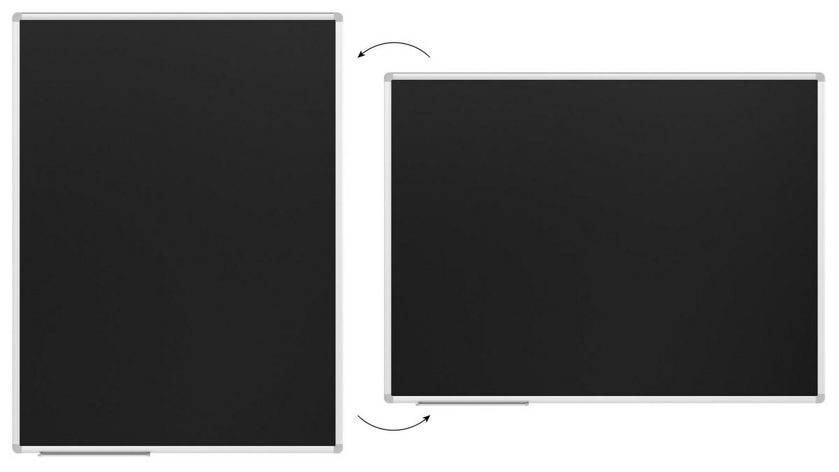 SCHWARZE magnetische Kreidetafel mit Alurahmen Premium EXPO 120x90cm - Schwarz, Metall (120/90/1.6cm) - ALLboards