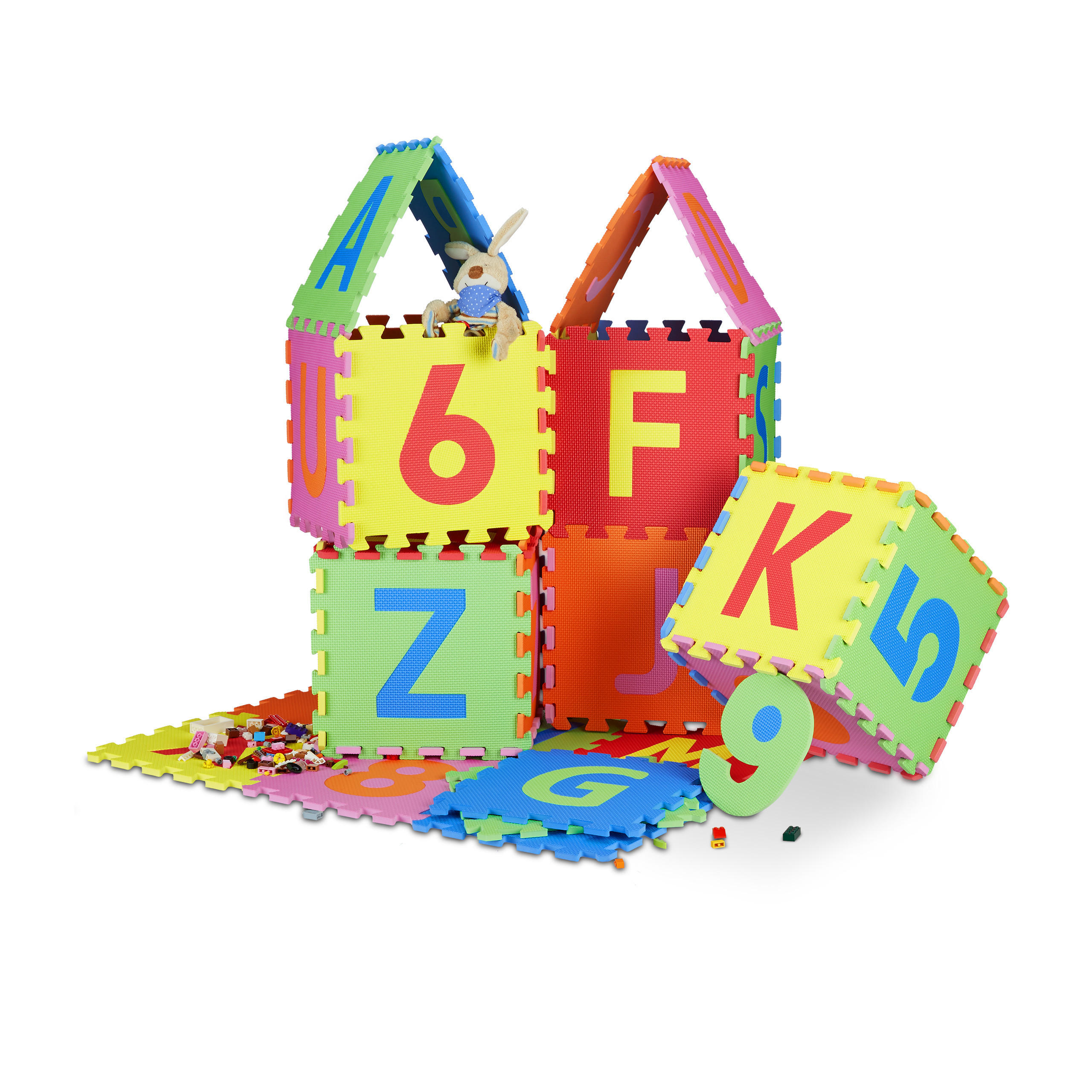 SPIELMATTE Puzzle - Multicolor, Kunststoff (31.5/31.5cm) - Relaxdays
