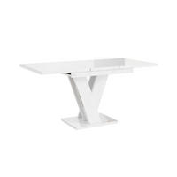 ESSTISCH Ausziehbar 120-160 cm Weiß glänzend - Weiß Hochglanz, Holzwerkstoff (160/80/75cm) - Home Collective