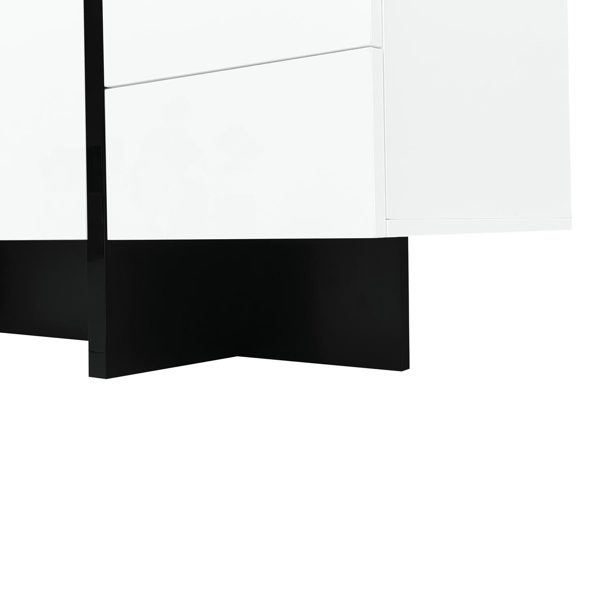 SIDEBOARD Weiß und Schwarz 150/40/80.5 cm - Weiß, Holzwerkstoff (150/80.5/40cm) - PANGIVO