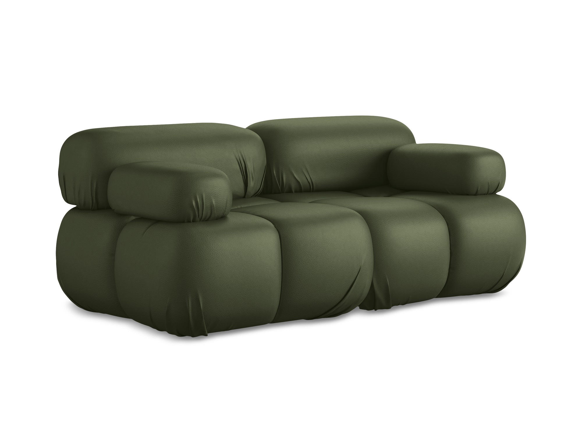 2-SITZER-SOFA Kunstleder Grün - Schwarz/Grün, Leder/Kunststoff (190/70/96cm) - Makamii