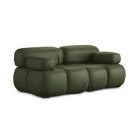 2-SITZER-SOFA Kunstleder Grün - Schwarz/Grün, Leder/Kunststoff (190/70/96cm) - Makamii
