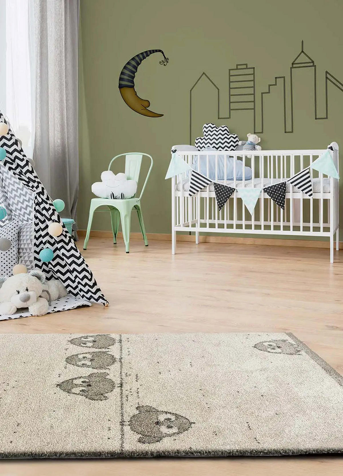 KINDERTEPPICH Weiß Cranberry 115/170 cm - Weiß, Naturmaterialien/Textil (115/170cm) - Atticgo