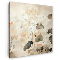 LEINWANDBILD Blumen - Japandi - Wabi sabi 50x50 cm - Sandfarben, Textil (50/50cm) - MuchoWow
