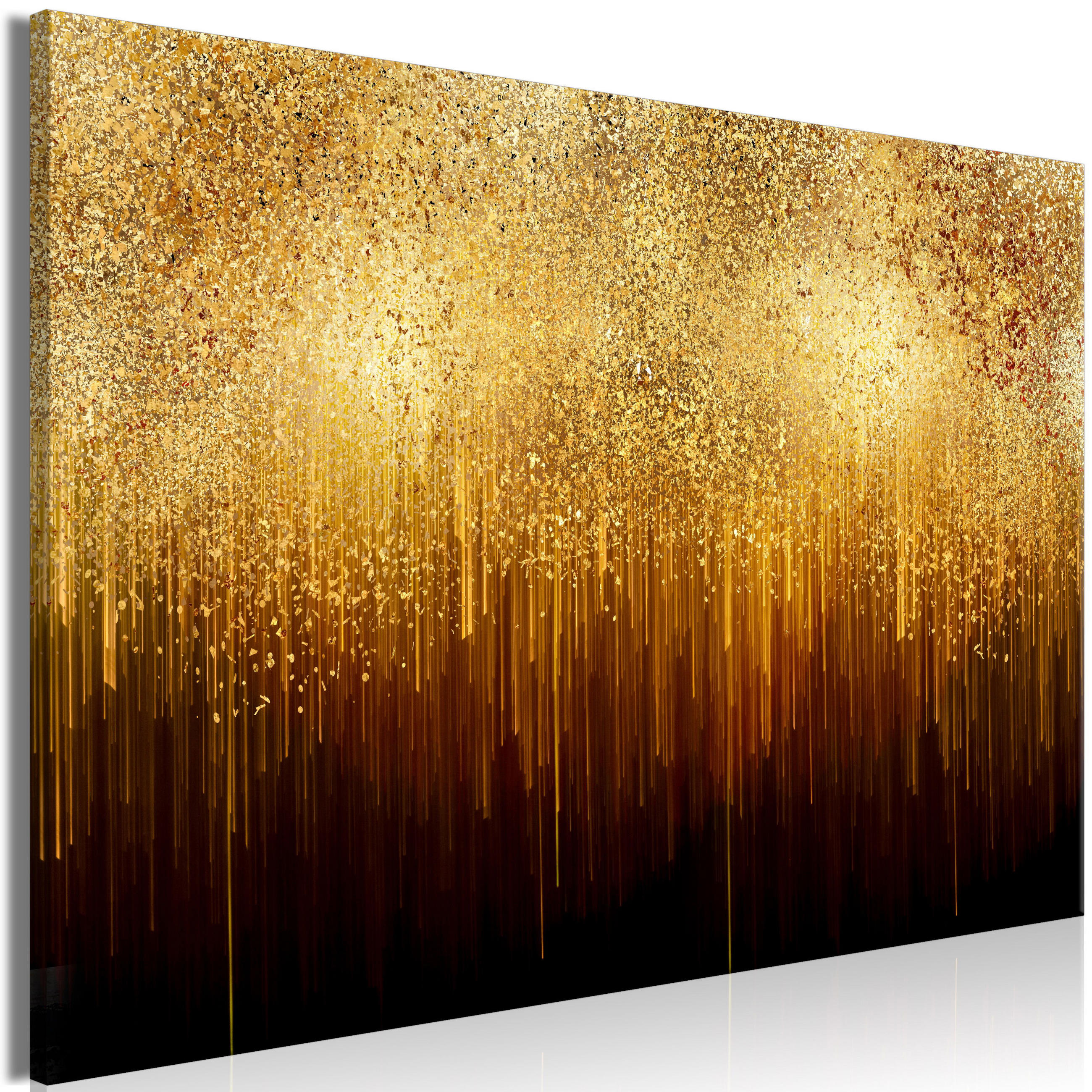 KUNSTDRUCK Schwarz 90/60 cm - Goldfarben/Schwarz, Textil (90/60cm) - KUNSTLOFT