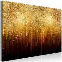 KUNSTDRUCK Schwarz 90/60 cm - Goldfarben/Schwarz, Textil (90/60cm) - KUNSTLOFT