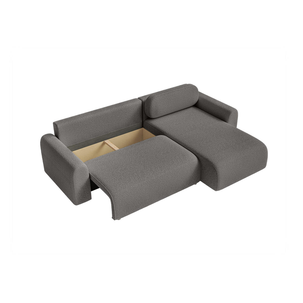 ECKSOFA Lome L mit Schlaffunktion, Graphit - Graphitfarben, Textil (286/185cm) - Fedve