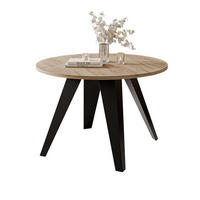 COUCHTISCH FRESCO 75/50 cm runden, Schwarz / Craft-Eiche - Eichefarben/Schwarz, Metall (75/75/50cm) - Idohome
