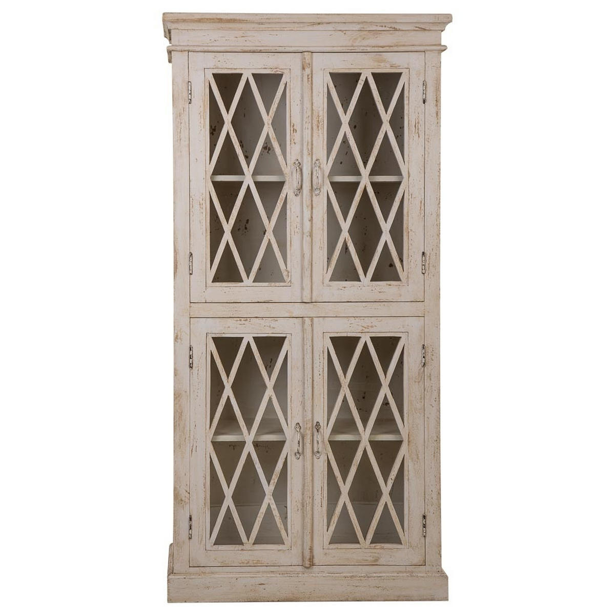VITRINE aus Holz und Glas 90x40x183 cm - Beige, Holz (90/183/40cm) - Wanderlust