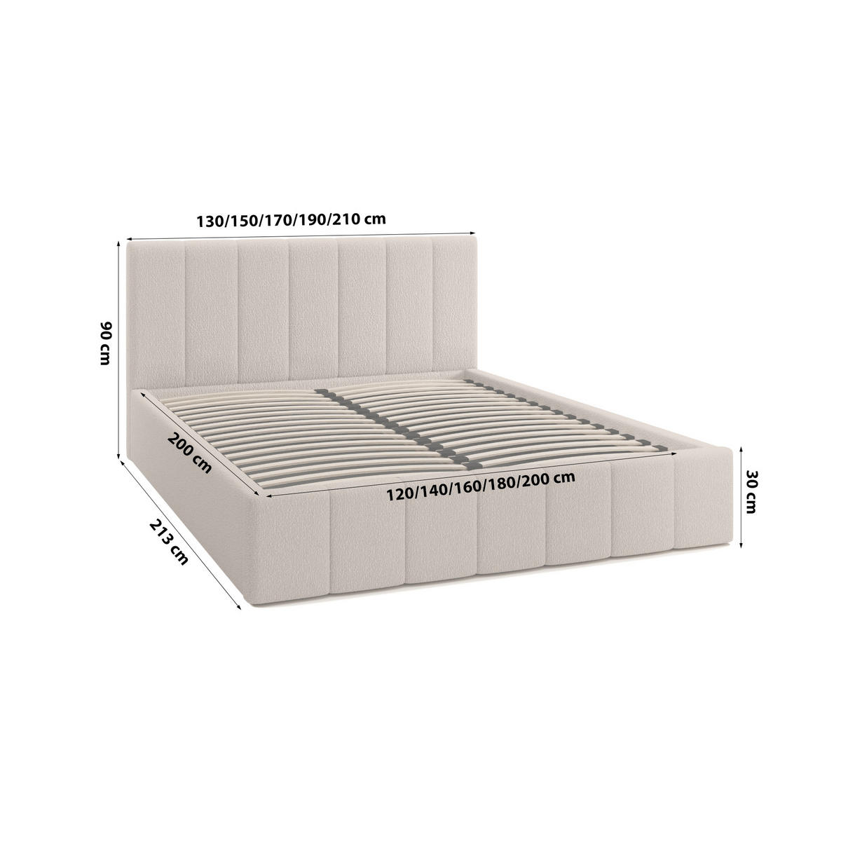 POLSTERBETT Doppelbett Handorf 160x200 cm Beige - Beige, Textil (160/200cm) - Fedve