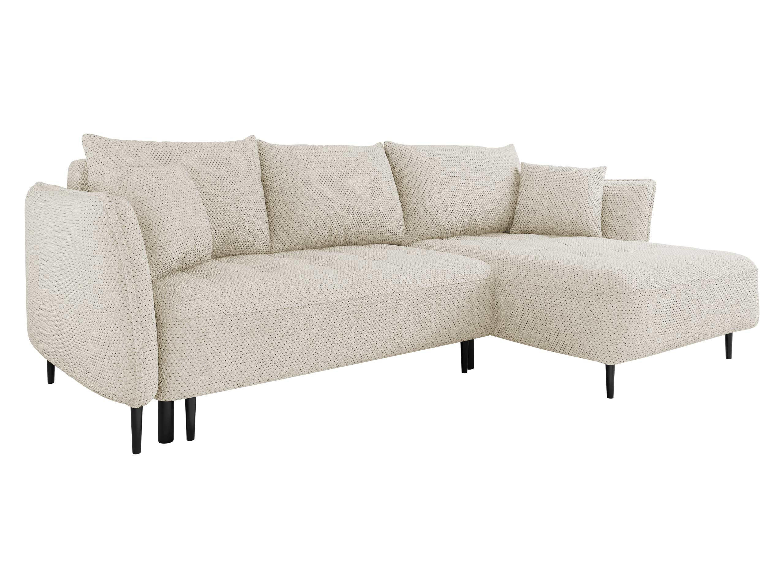 ECKSOFA Bari, Seite: Rechts - Creme/Schwarz, Holz/Textil (276/158cm) - MIRJAN24