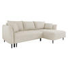 ECKSOFA Bari, Seite: Rechts - Creme/Schwarz, Holz/Textil (276/158cm) - MIRJAN24