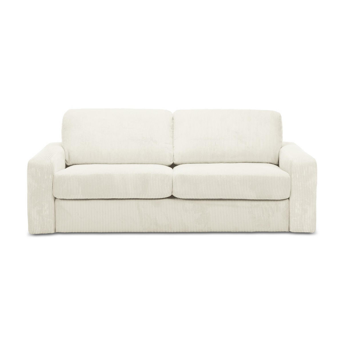 3-SITZER SOFA mit Schlaffunktion Cord Stoff Beige - Beige/Creme, Kunststoff/Textil (195/80/100cm) - LaMiaSofa