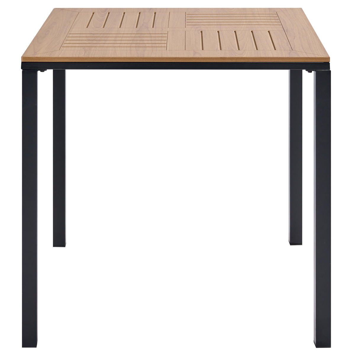 GARTENTISCH 80/80 cm Metall Schwarz Levanto - Schwarz/Braun, Metall (80/80/75cm) - Beliani