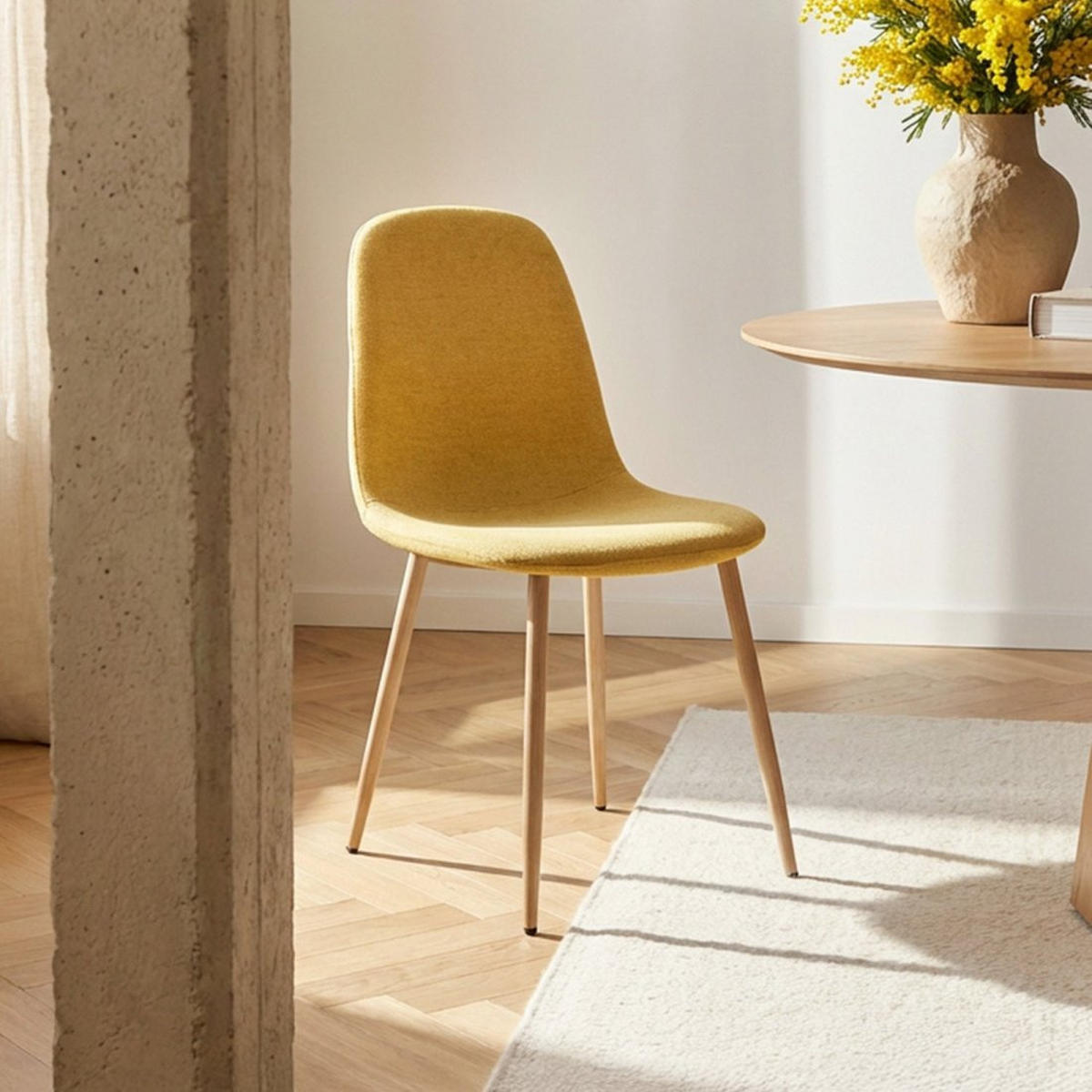 ESSZIMMERSTUHL Ellis Senf / Gelb 43 cm x 87 cm 4er-Set - Dunkelgelb, Textil (43/87/54cm) - Klast Home