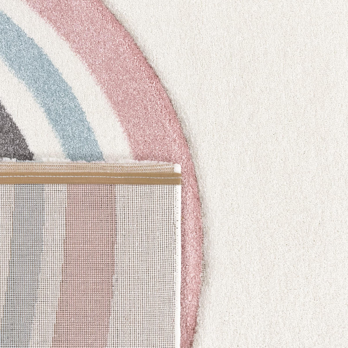 KINDERTEPPICH Regenbogen mit Herz Kinderzimmer schmutzabweisend Pink Läufer 80x150 - Rosa, Textil (80/150cm) - KADIMA DESIGN