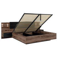 BOXSPRING POSTELJA 180/200 Romane Les in črna barva - črna, leseni material (180/200cm) - Petits-meubles
