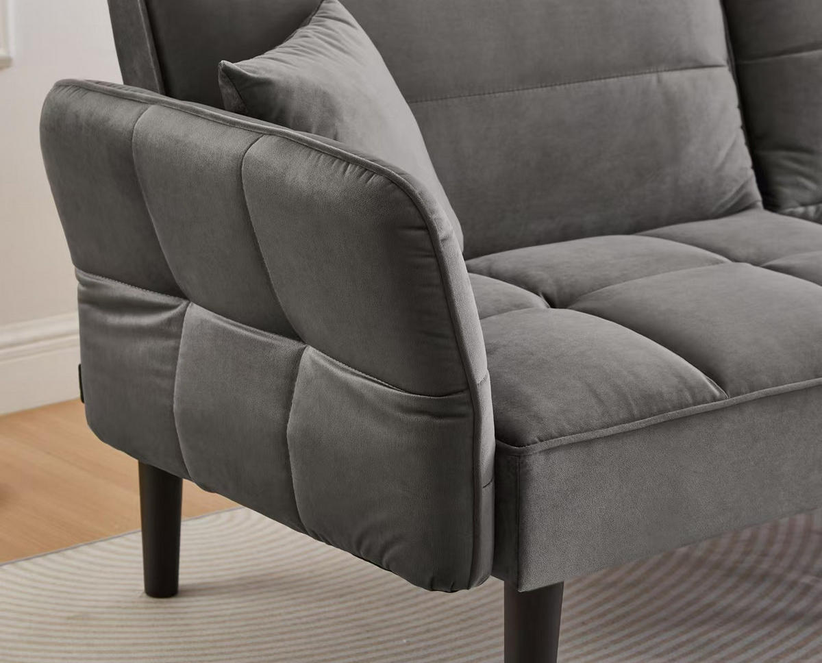SOFA 2-Sitzer 176/78/76 cm Antikgrau - Grau, Textil (78/76/176cm)