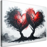 LEINWANDBILD Bäume aus dem Herzen 120x80cm - Schwarz, Textil (120/80cm) - Feeby