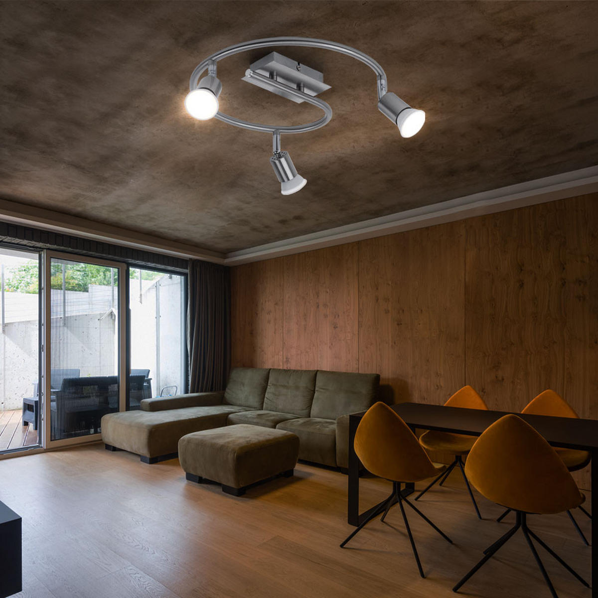 LED DECKENLEUCHTE Stahl Silber gebürstet - Silberfarben, Metall (50/50/17cm)