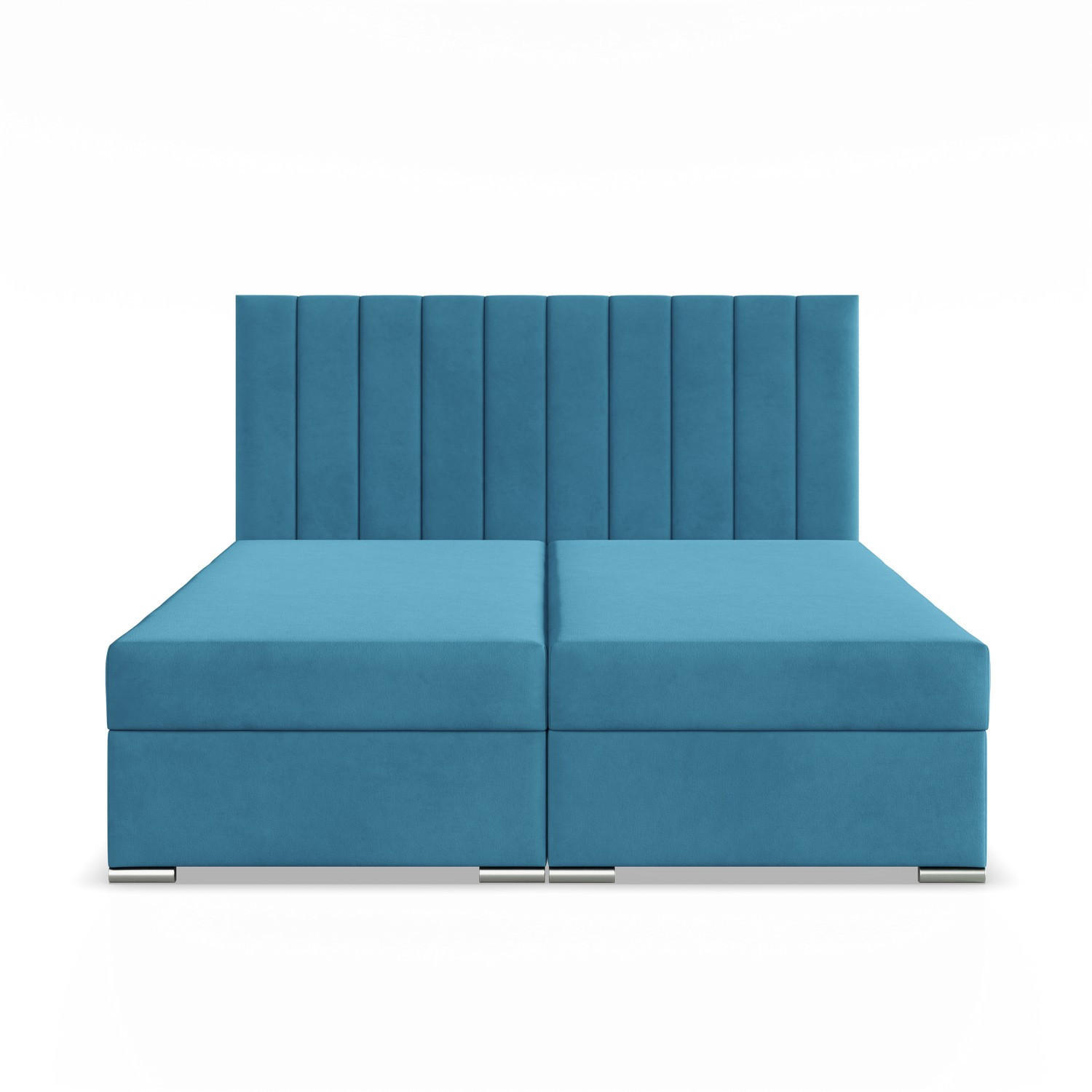 BOXBETT MIT KOPFTEIL 140x200 AGEN, Blau - Blau, Textil (140/200cm) - Mebligo