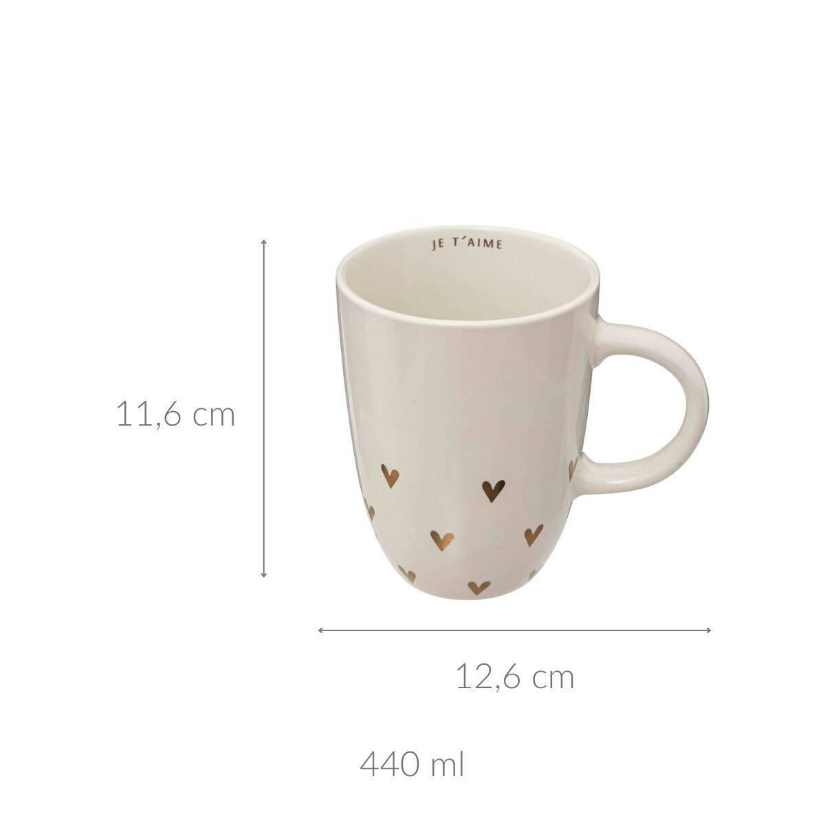 KERAMIKBECHER Floral 440 ml - Weiß, Keramik (12.6L) - Secret de Gourmet