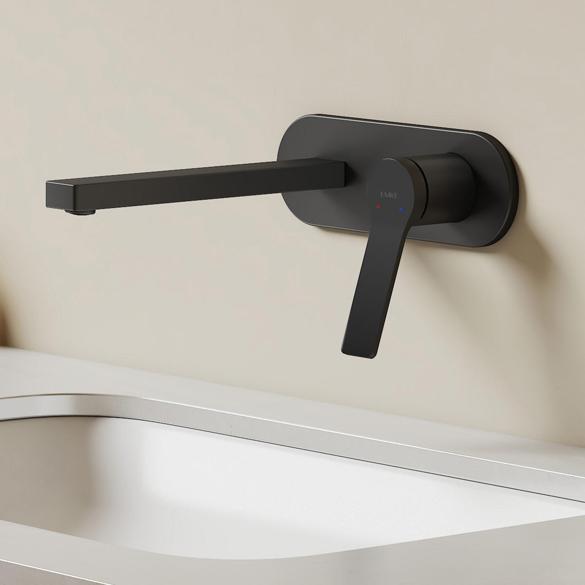 WASCHTISCHARMATUR mit Luftsprudler Messing Schwarz - Schwarz, Metall (21/7/28.8cm) - EMKE