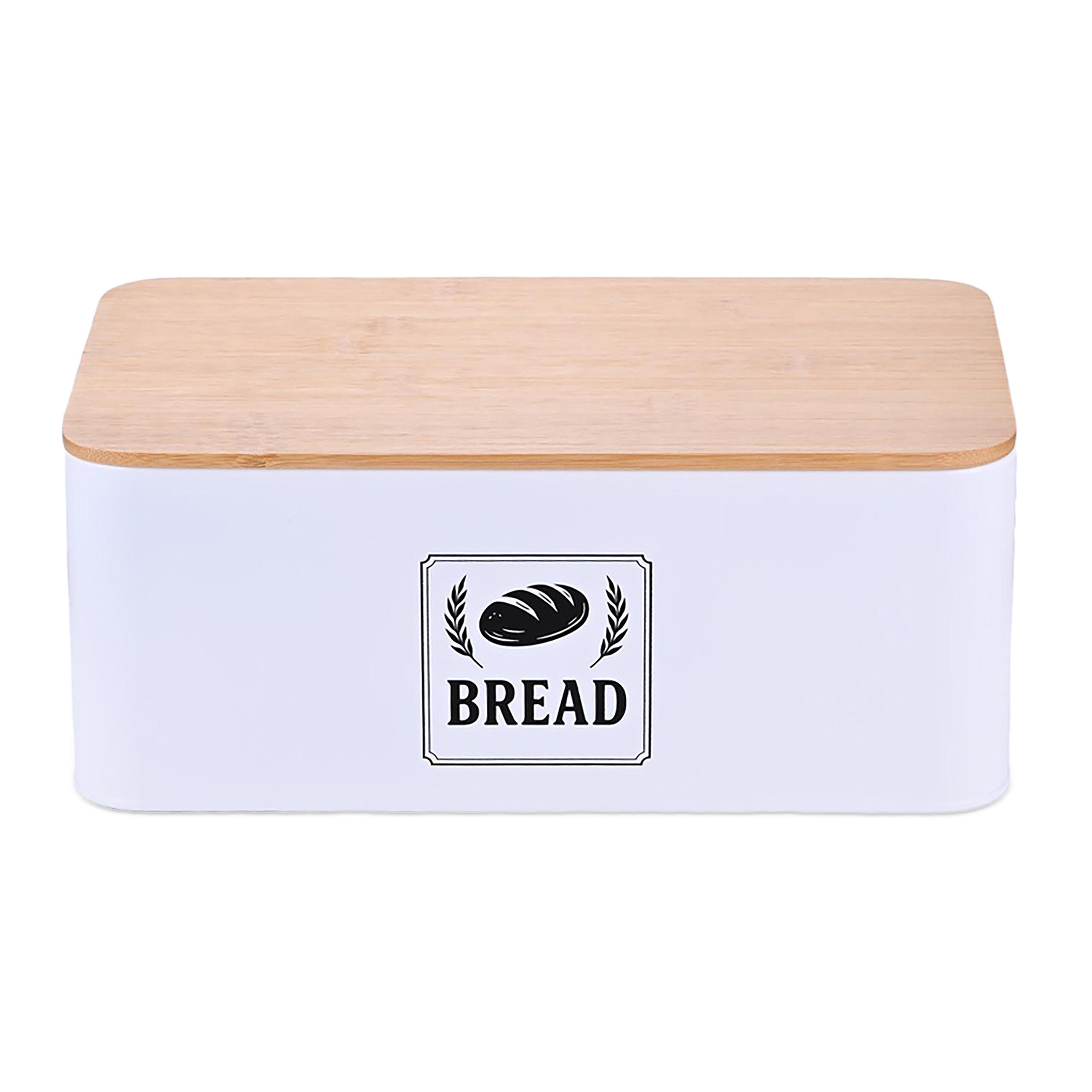BROTKASTEN - Weiß, Holz/Metall (33/13.5/18cm) - Relaxdays