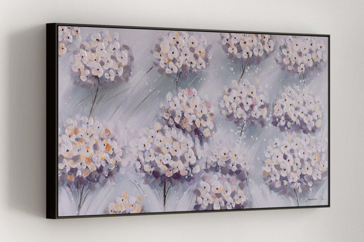 ACRYLBILD HANDGEMALT 120/60 cm - Blau/Grau, Holz/Textil (120/60cm) - KUNSTLOFT
