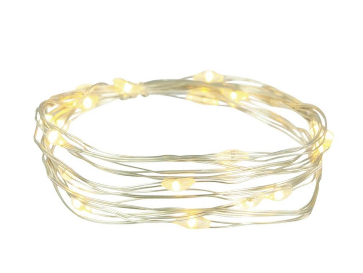 LED-DRAHT silber WARM WHITE 1,9 m - Silberfarben, Kunststoff (190cm) - LAALU